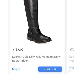 Kenneth Cole black calf high boots size 8